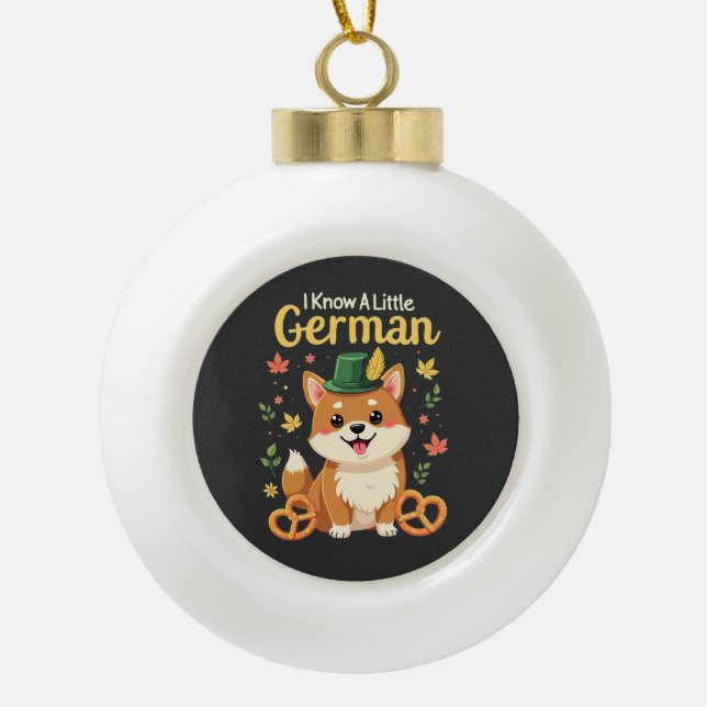 Boule En Céramique Je connais un peu allemand Octoberfest Pretzel (Devant)