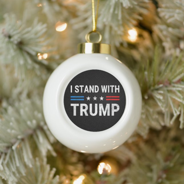 Boule En Céramique Je Suis Avec Trump American Flag (Arbre)