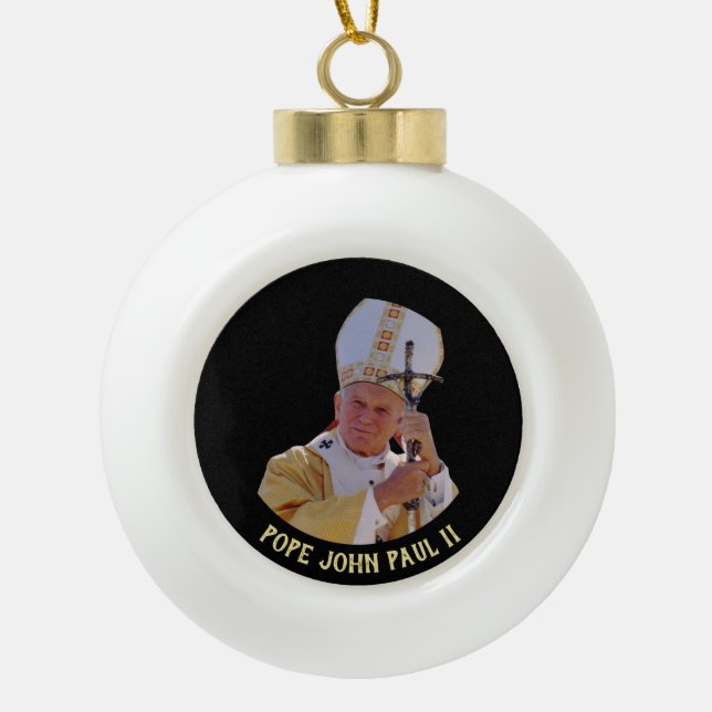 Boule En Céramique Jean-Paul II avec croix pastorale Jan Pawel (Devant)