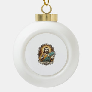 Boule En Céramique Jésus a laissé tomber le savon glissant sous la do