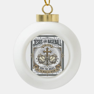 Boule En Céramique Jésus et baseball Vintage chrétien 