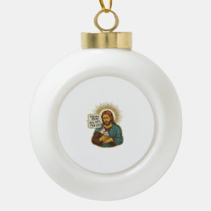 Boule En Céramique Jésus Téléphone Mort Pas De Musique Humour De Gym 