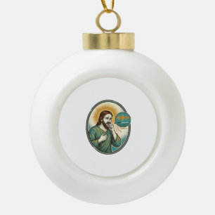 Boule En Céramique Jésus tousse au milieu d'un message audio vocal Te