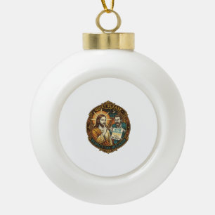Boule En Céramique Jésus Voisin En colère Plainte de Bruit Fête Bruya