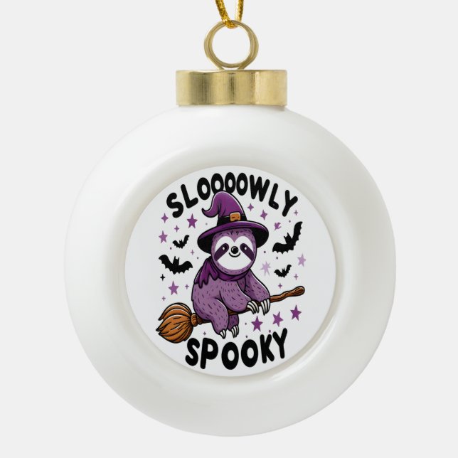 Boule En Céramique Joli Halloween Sloth Joie (2) (Devant)