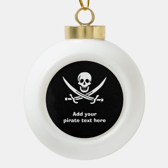 Boule En Céramique Jolly roger drapeau de pirate (Devant)