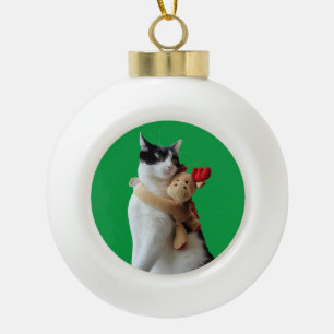 Boule En Céramique Jouet de Noël blanc et noir