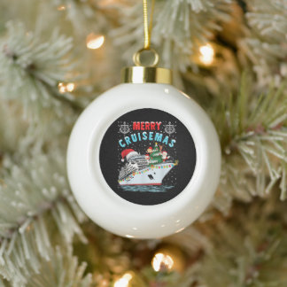 Boule En Céramique Joyeux Cruisemas Bateau de Croisière Noël en Famil