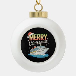 Boule En Céramique Joyeux Cruisemas Bateau de Croisière Xmas Famille