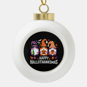 Boule En Céramique Joyeux Hallothanksmas Gnomes Lover Joyeux Noël
