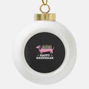 Boule En Céramique Joyeux Hanukkah chien teckel