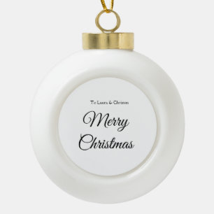 Boule En Céramique Joyeux Noël ajouter le nom texte personnalisé cade