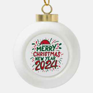 Boule En Céramique Joyeux Noël Bonne année 2024