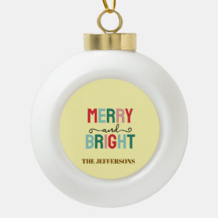 Boule En Céramique Joyeux Noël Bonne Année en famille
