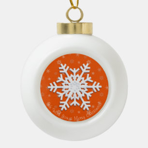 Boule En Céramique Joyeux Noël! Bonne année ! Flèche blanche