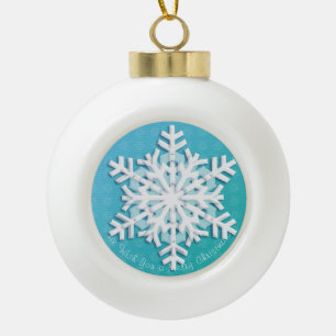 Boule En Céramique Joyeux Noël! Bonne année ! Flèche blanche