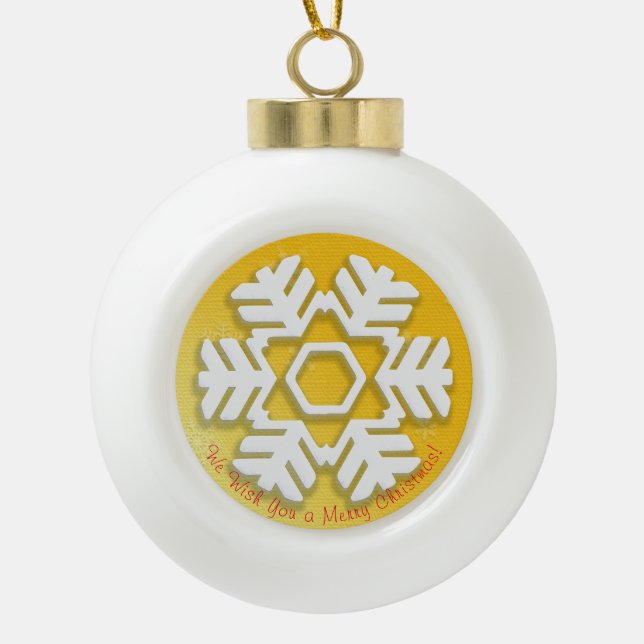 Boule En Céramique Joyeux Noël! Bonne année ! Flèche blanche (Devant)