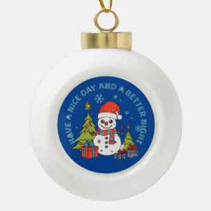 Boule En Céramique Joyeux Noël Bonne journée et meilleure nuit