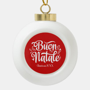 Boule En Céramique Joyeux Noël italien personnalisé Buon Natale