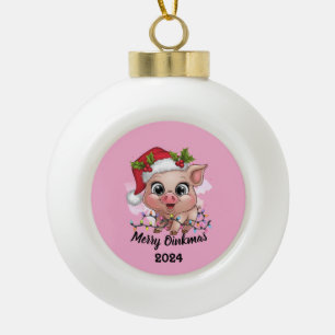 Boule En Céramique Joyeux Oinkmas