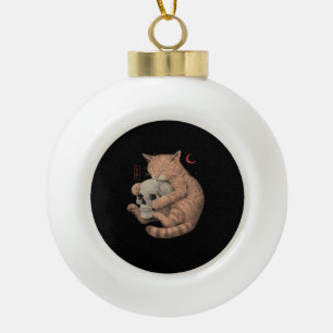 Boule En Céramique Jusqu'à la mort Faites-nous la fête Chat Crâne cla