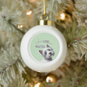 Boule En Céramique Juste une fille qui aime Westies mignonne Westie A