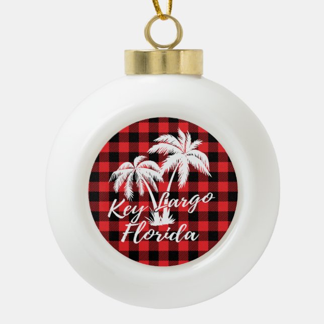 Boule En Céramique Key Largo Floride Palm Trees Plage Rouge Plaid (Devant)