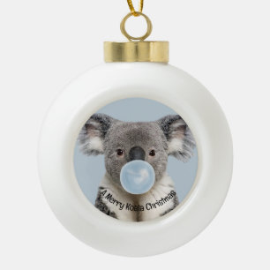 Boule En Céramique Koala Blowa Blue Bubble gum Noël Salutation