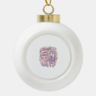 Boule En Céramique La magie de la licorne me va bien Graphisme Blanc