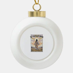 Boule En Céramique Laissez Votre Lumière Briller Foi Vintage