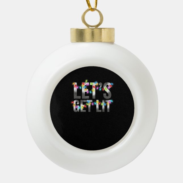 Boule En Céramique Laissons-nous s'éclairer, boire Noël, lumière de N (Devant)