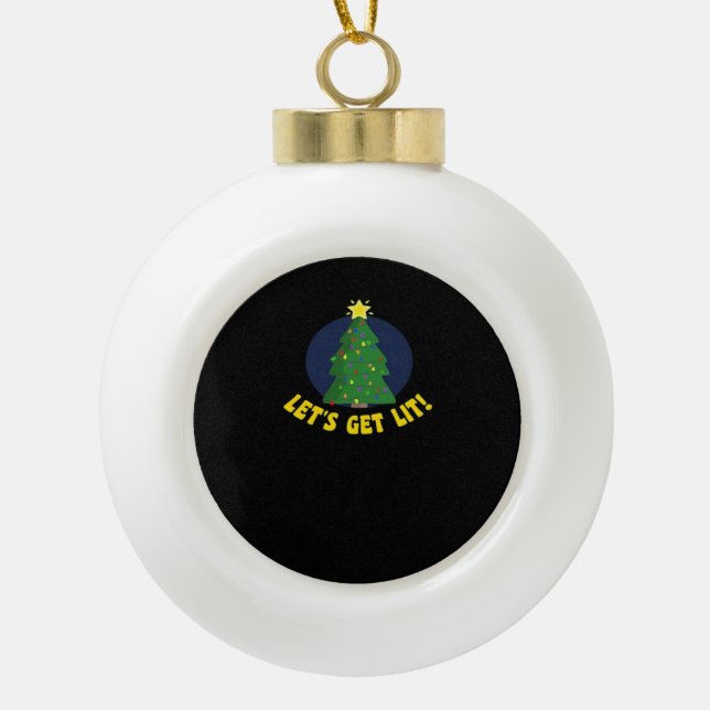 Boule En Céramique Laissons-nous tomber - Funny Noël classique (Devant)