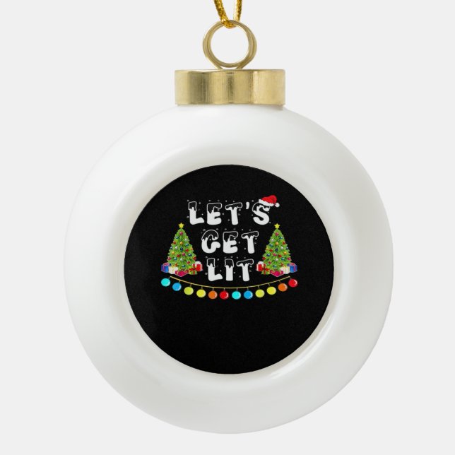 Boule En Céramique Laissons-nous tomber l'essentiel de Noël (Devant)