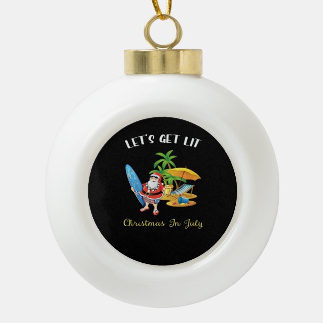 Boule En Céramique Laissons-nous tomber l'essentiel de Noël (Devant)