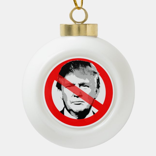 Boule En Céramique L'anti-Trump a traversé la face (Devant)