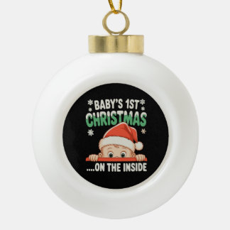 Boule En Céramique Le 1er Noël de bébé à l'intérieur de la grossesse
