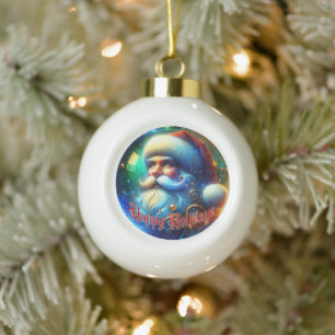 Boule En Céramique Le Père Noël Festif et des fêtes colorées