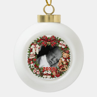Boule En Céramique Le premier Noël de bébé Photo personnalisée Année