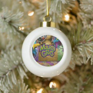 Boule En Céramique Les doubloons graphiques sur le thème Mardi Gras d