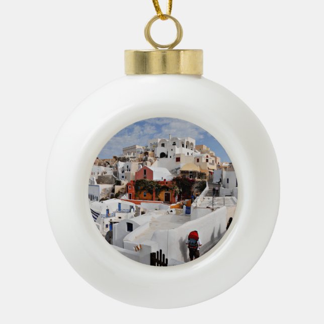 Boule En Céramique L'île de Santorin (Thira), Grèce (Devant)