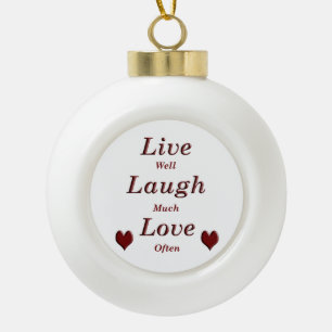 Boule En Céramique Live Laugh Love
