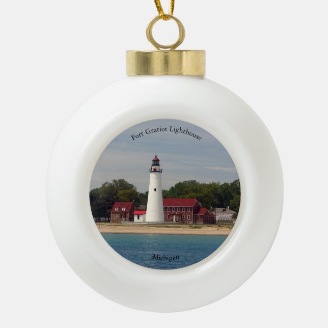 Boule En Céramique L'ornement du phare de Fort Gratiot (Devant)