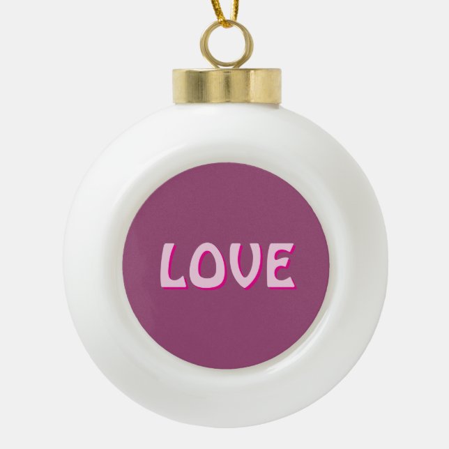 BOULE EN CÉRAMIQUE LOVE NECKLACE POUR FEMMES CADEAUX, PETITE AMIE (Devant)