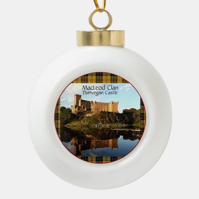 Boule En Céramique MacLeod Clan écossais Dunvegan Castle Tartan Xmas (Devant)