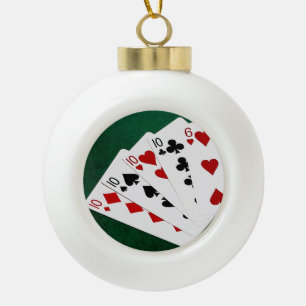 Boule En Céramique Mains de poker - Quatre d'un genre - Tens et Six