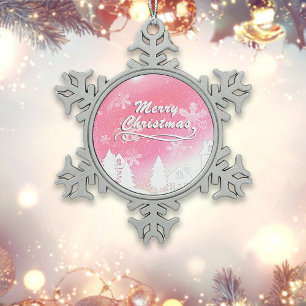 Boule En Céramique Maison Blanche Blanche Blanche Rose Joyeux Noël