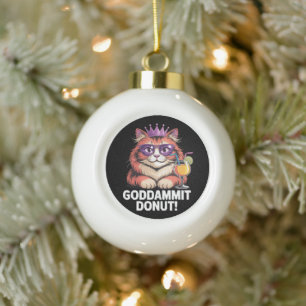 Boule En Céramique Mème de chat princesse donut pour femmes