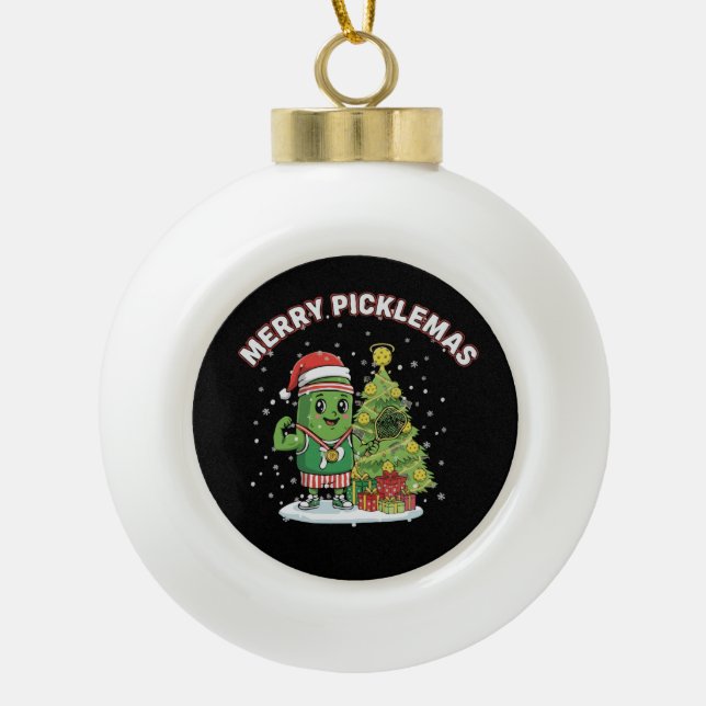 Boule En Céramique  Merry Picklemas Funny Pickleball Champion   (Devant)
