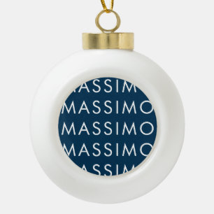 Boule En Céramique Moderne Élégant Minimaliste Simple Nom Bleu Prussi