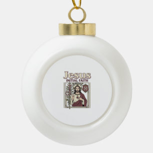 Boule En Céramique Monogramme initial de Jésus Foi Monogramme initial